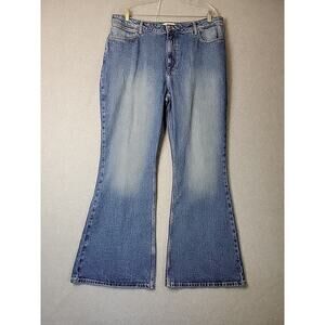 Wrangler Blue Denim High Rise Fierce Flare Blue Jeans Women's Plus 18 34x32